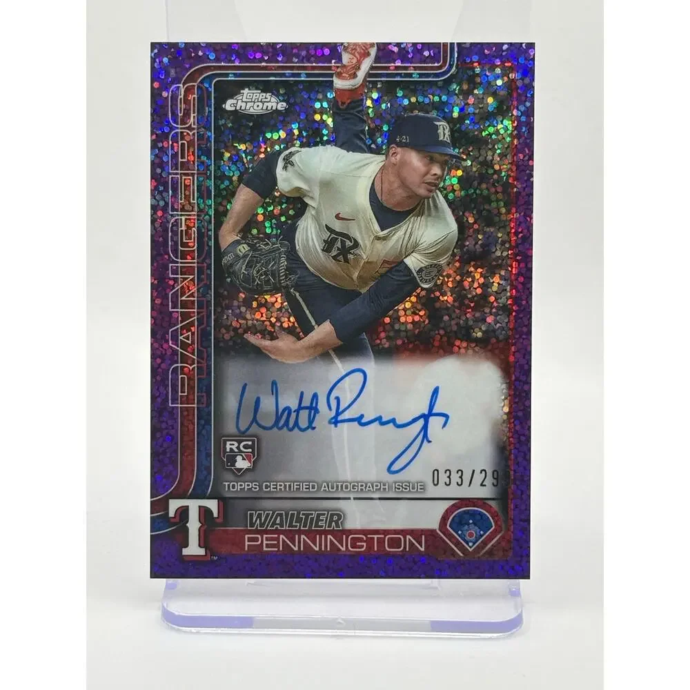 2025 Topps Chrome Walter Pennington Rookie Purple Speckle Auto 33/299 Twins RC - Picture 1 of 2
